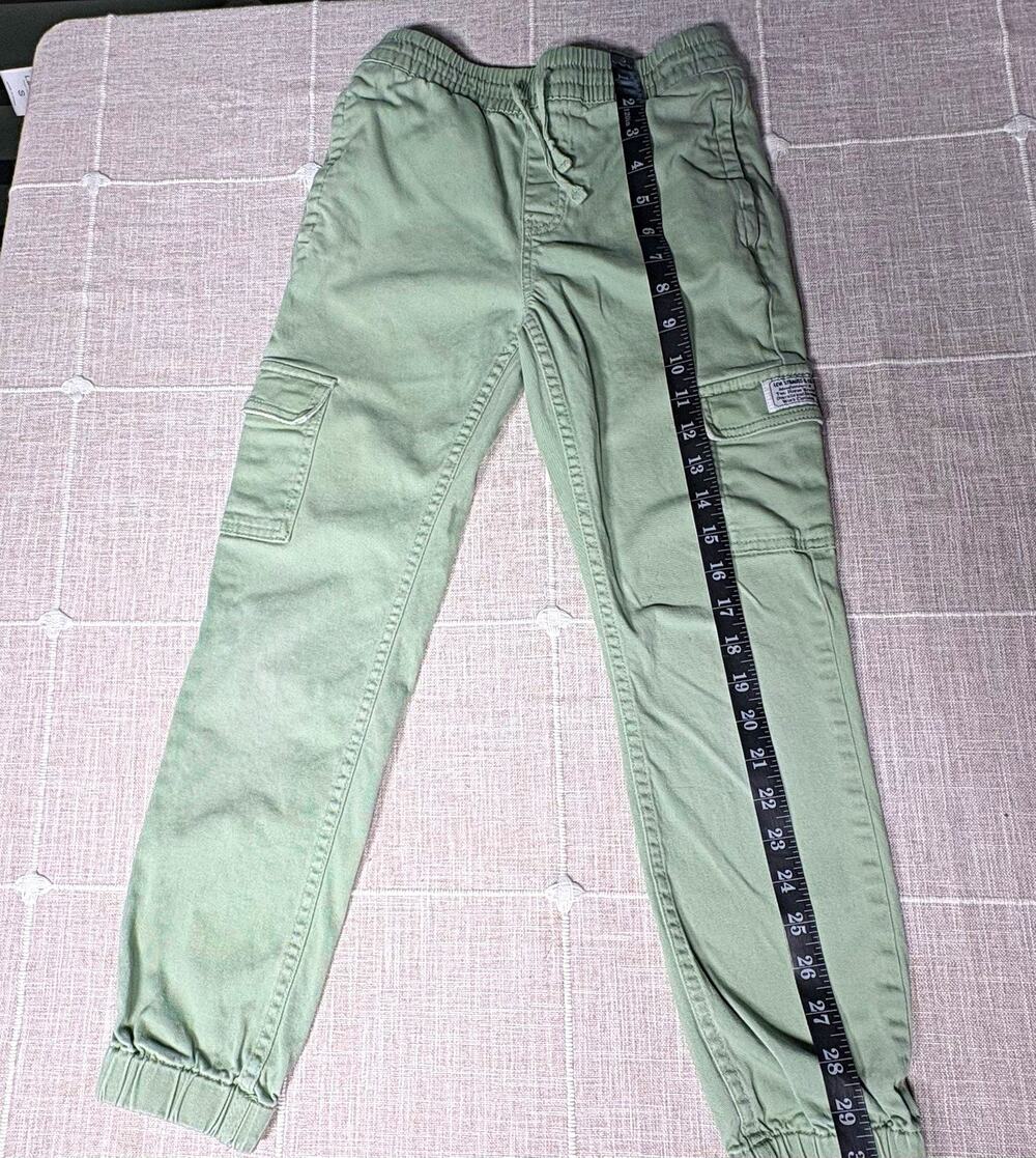 Levi's Girls Cargo Jogger Pants Size 10 Green Pull On Elastic Waist Pockets